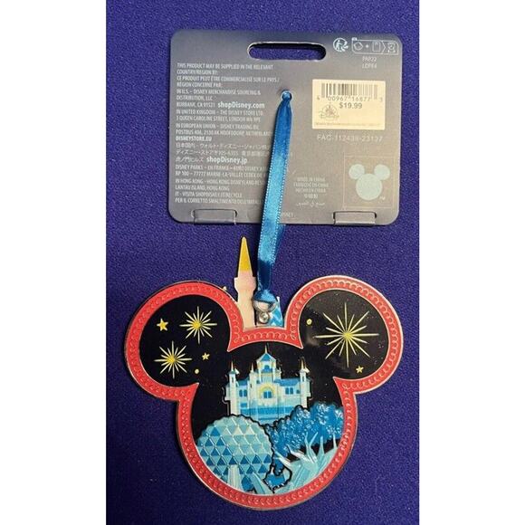 2024 Walt Disney World Four 4 Parks Icons Castle Double Sided Ornament Metal New - Picture 1 of 2